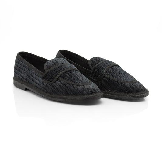 Figini - Slip-on Friulane in velluto a coste nero - Figini Milano
