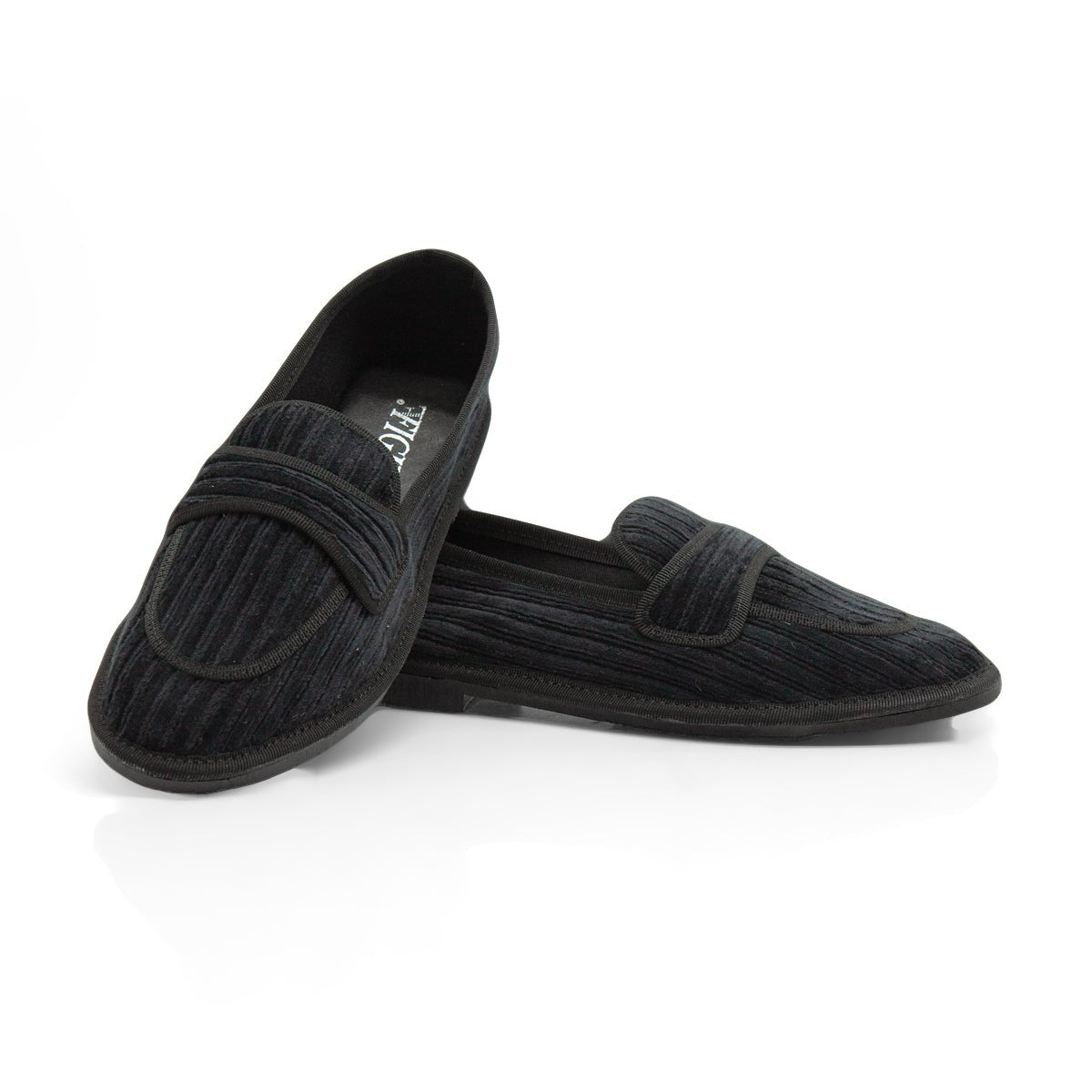 Figini - Slip-on Friulane in velluto a coste nero - Figini Milano