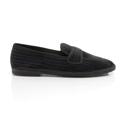 Figini - Slip-on Friulane in velluto a coste nero - Figini Milano