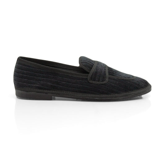 Figini - Slip-on Friulane in velluto a coste nero - Figini Milano