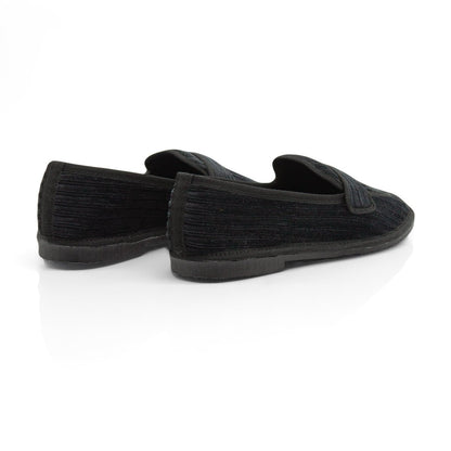Figini - Slip-on Friulane in velluto a coste nero - Figini Milano