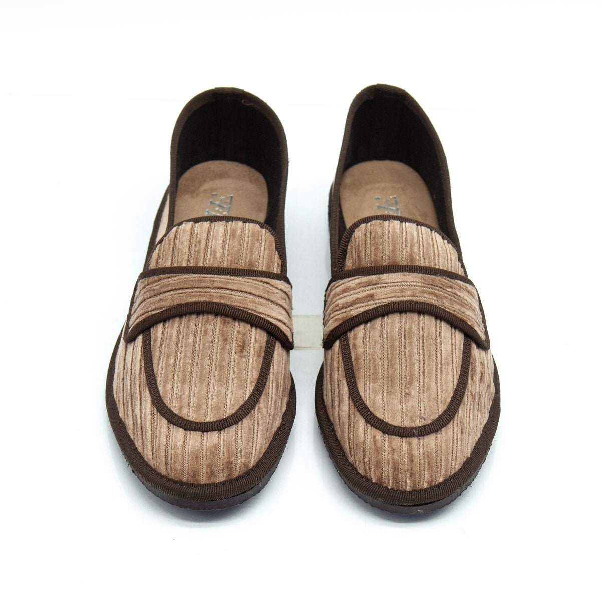 Figini - Slip-on Friulane in velluto a coste taupe - Figini Milano