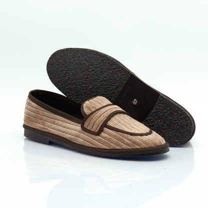 Figini - Slip-on Friulane in velluto a coste taupe - Figini Milano