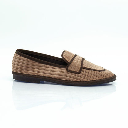 Figini - Slip-on Friulane in velluto a coste taupe - Figini Milano