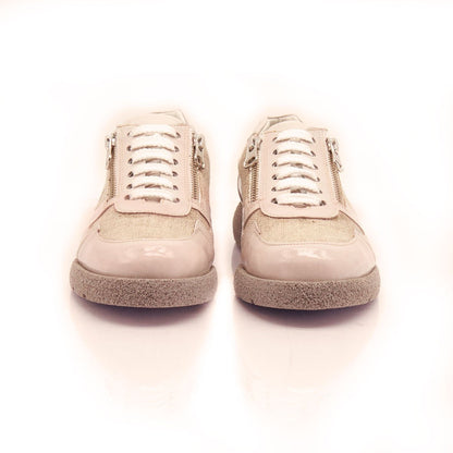 Figini - Sneakers extralight con lacci e doppia zip versione Beige - Figini Milano