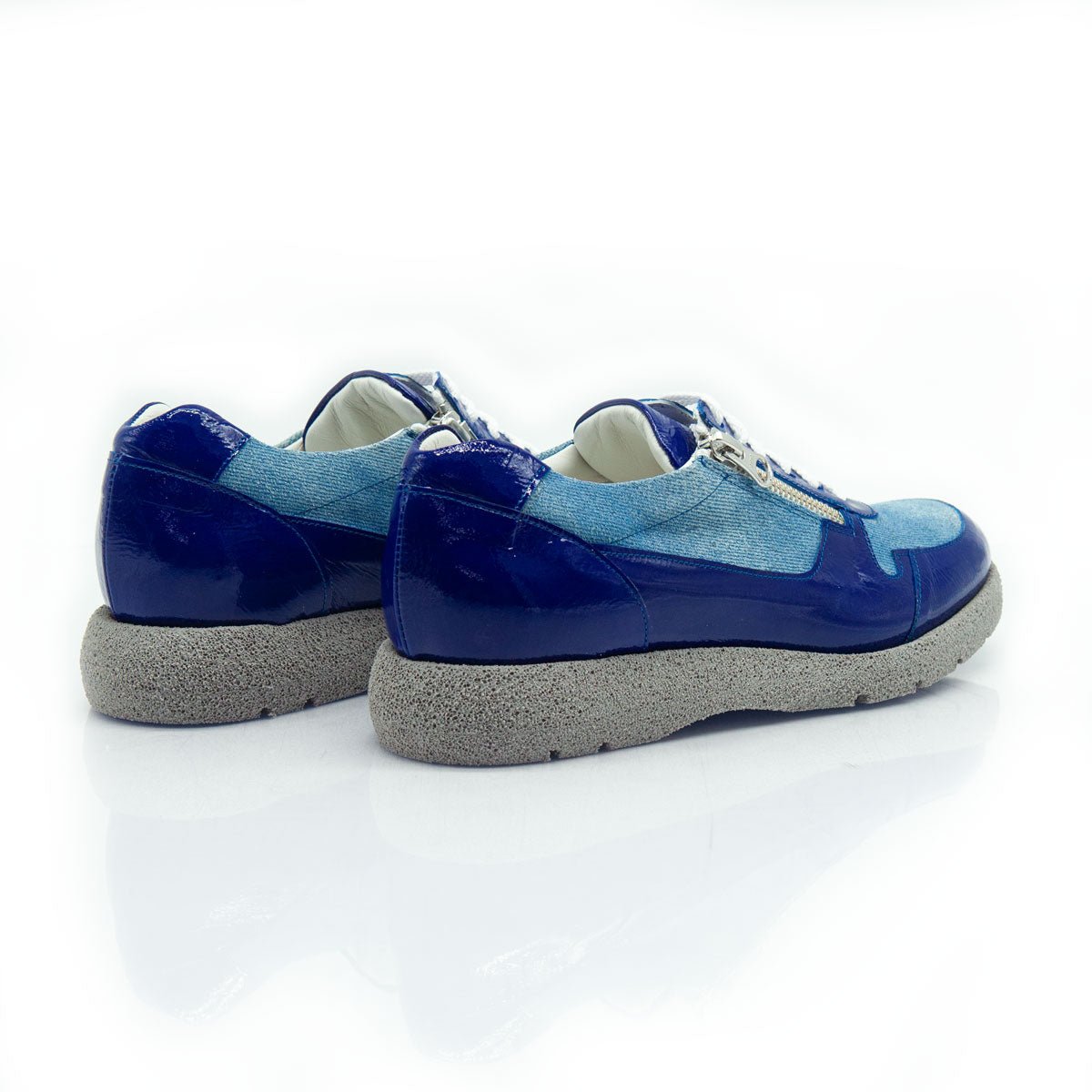 Figini - Sneakers extralight con lacci e doppia zip versione Blu - Figini Milano