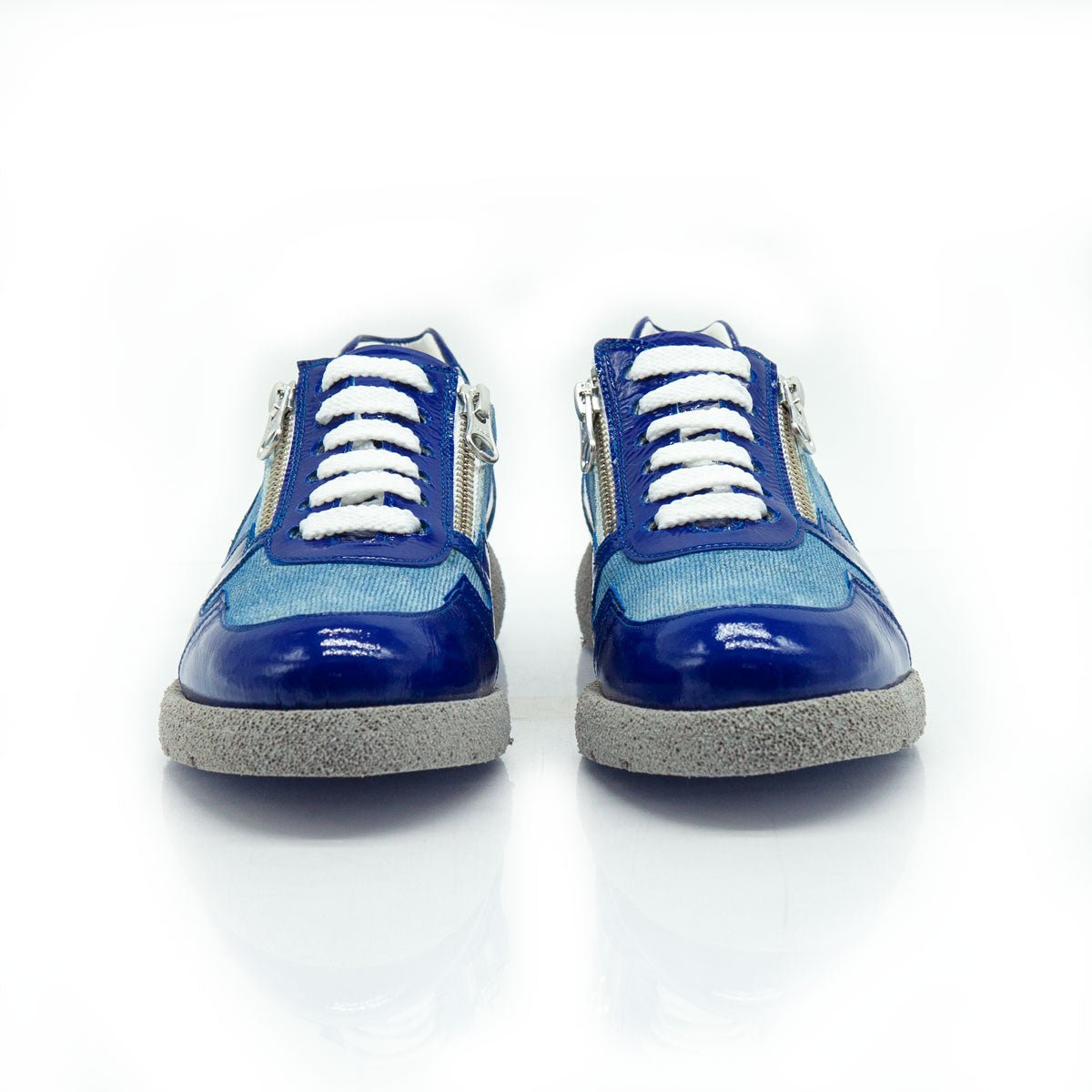 Figini - Sneakers extralight con lacci e doppia zip versione Blu - Figini Milano