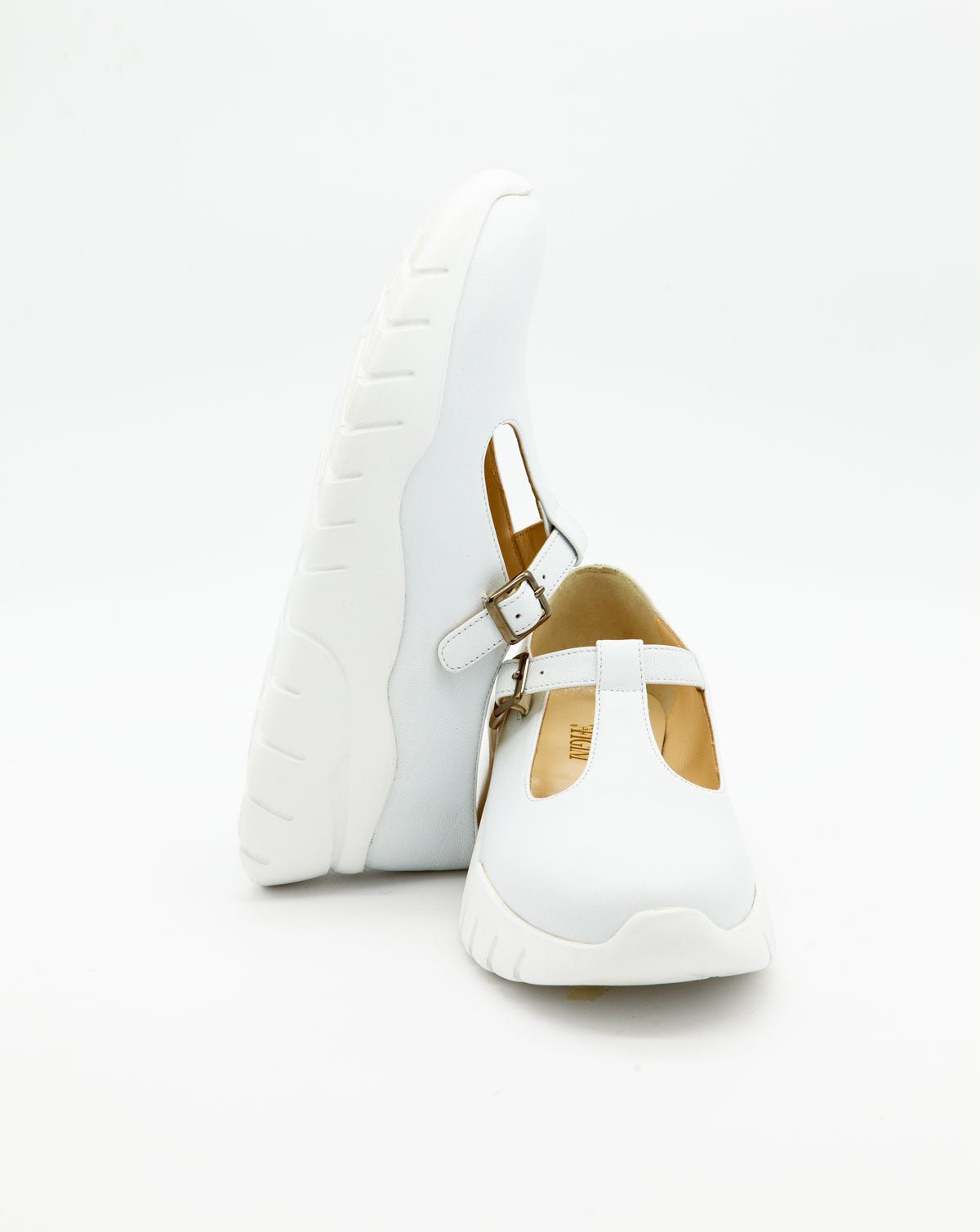 Figini - Sneakers Mary Jane in Nappa Bianca - Figini Milano
