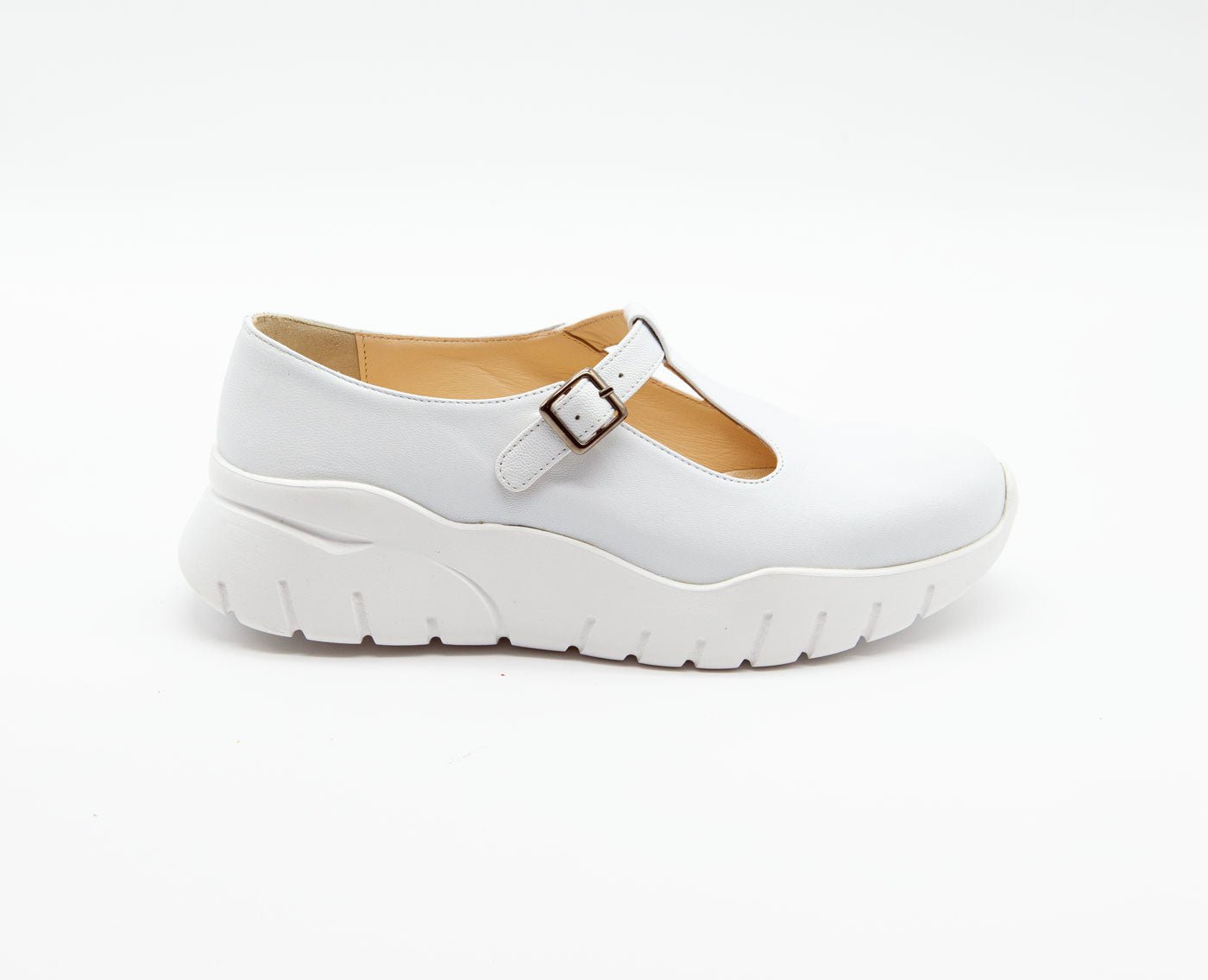 Figini - Sneakers Mary Jane in Nappa Bianca - Figini Milano