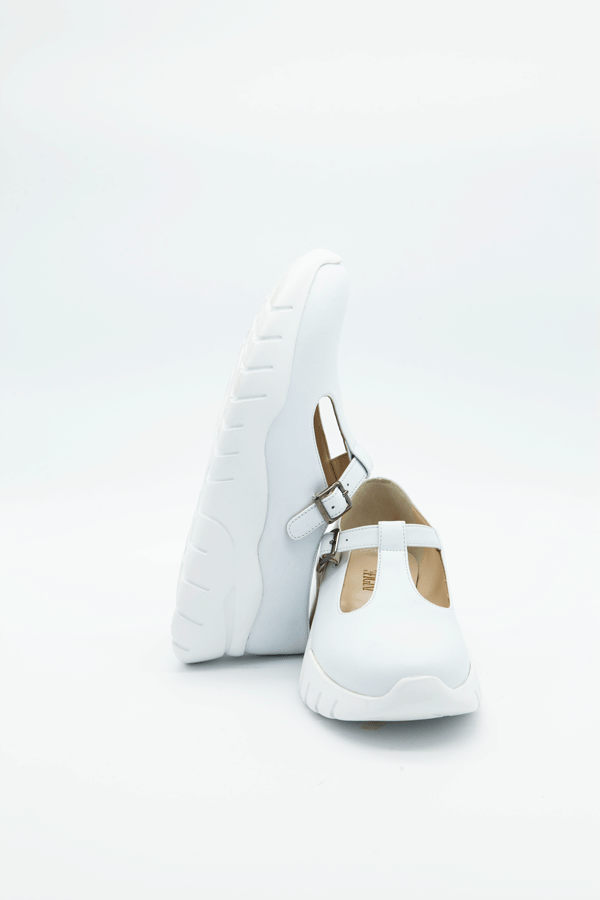 Figini - Sneakers Mary Jane in Nappa Bianca - Figini Milano