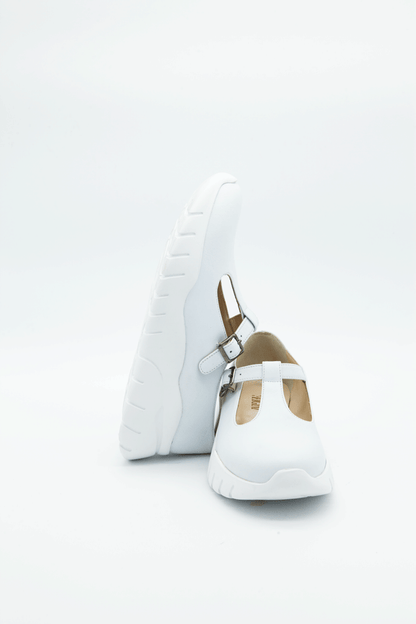 Figini - Sneakers Mary Jane in Nappa Bianca - Figini Milano