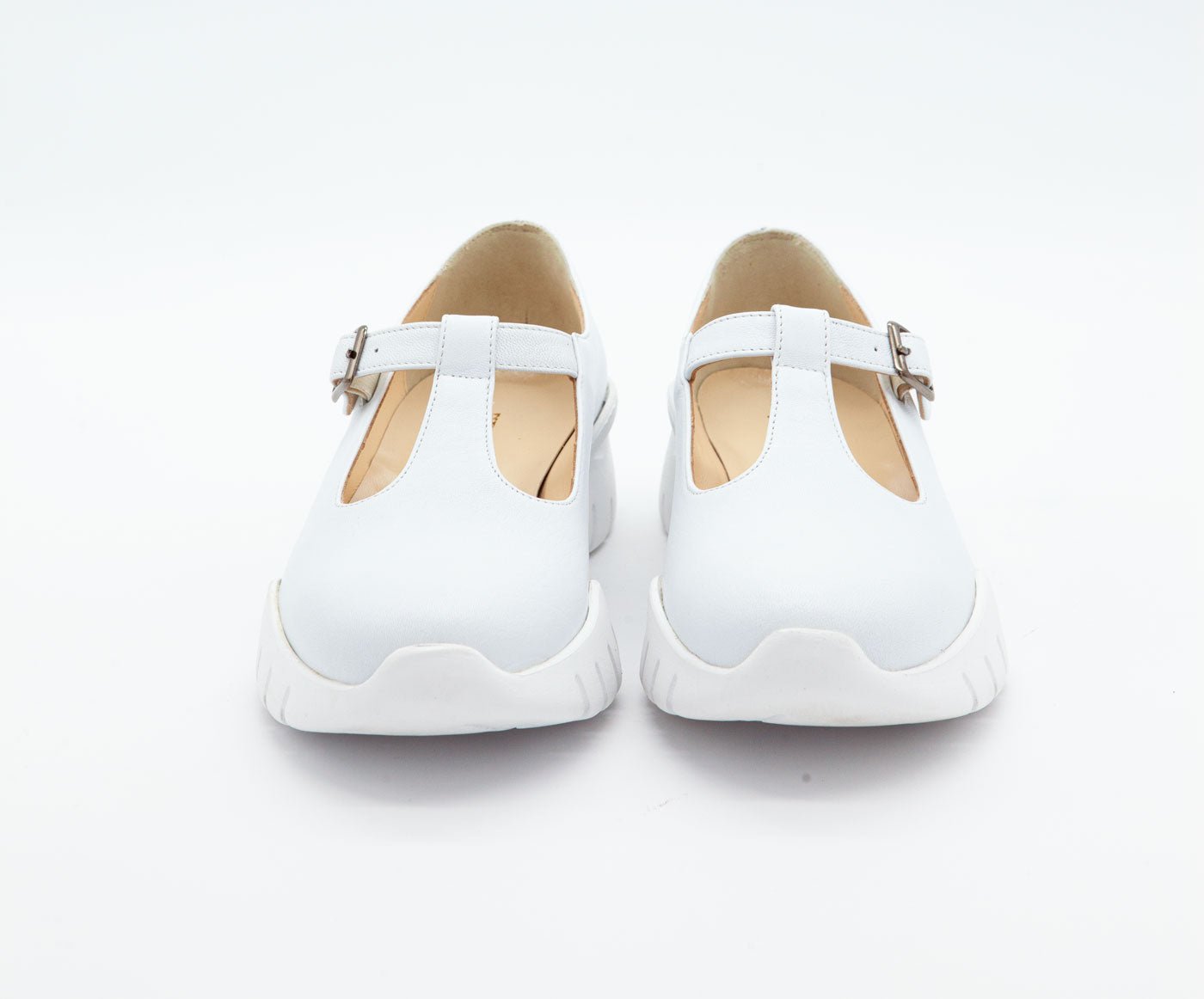 Figini - Sneakers Mary Jane in Nappa Bianca - Figini Milano