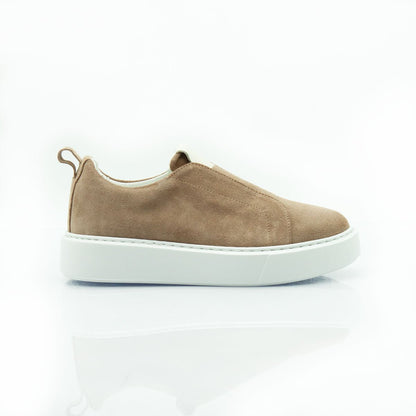 Figini - Sneakers Slip - on in camoscio taupe - Figini Milano