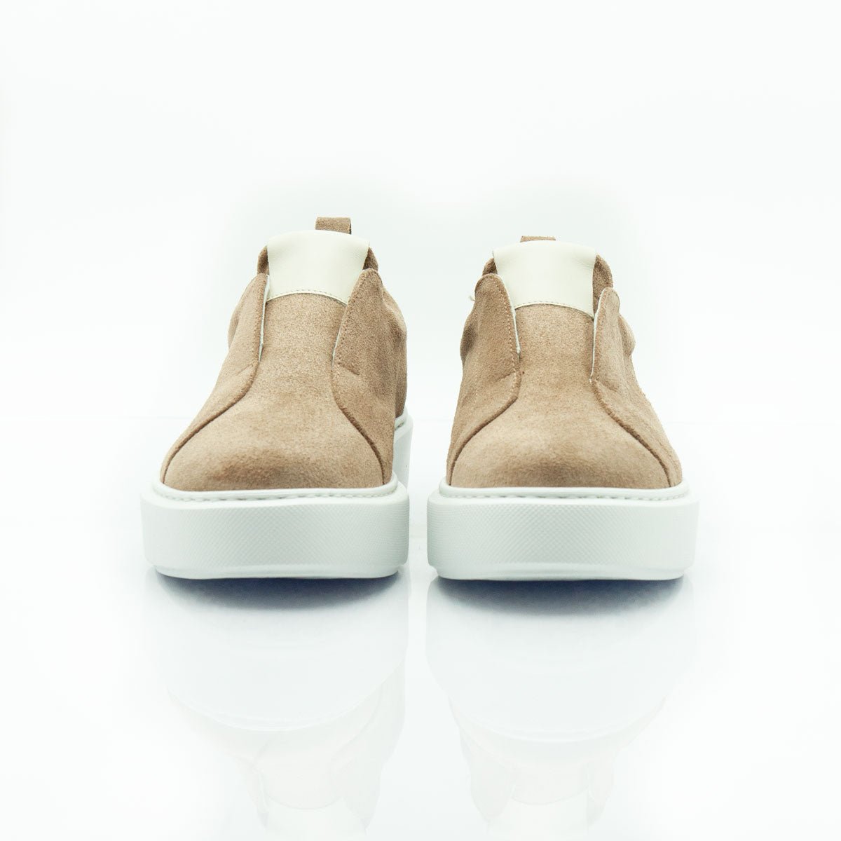 Figini - Sneakers Slip - on in camoscio taupe - Figini Milano