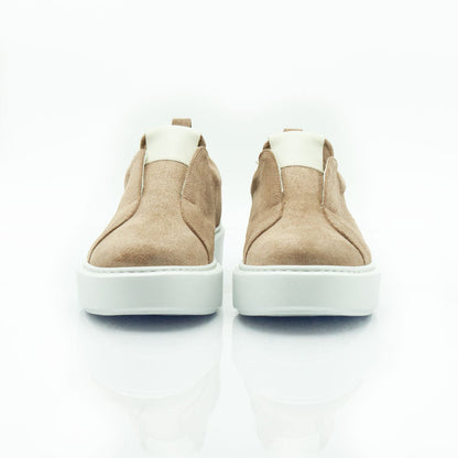 Figini - Sneakers Slip - on in camoscio taupe - Figini Milano