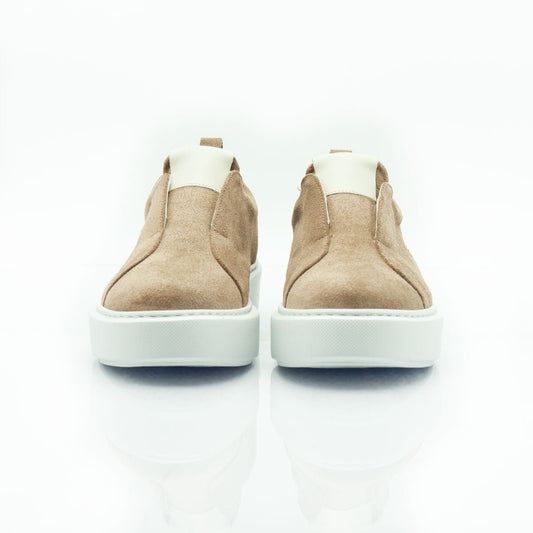 Figini - Sneakers Slip - on in camoscio taupe - Figini Milano