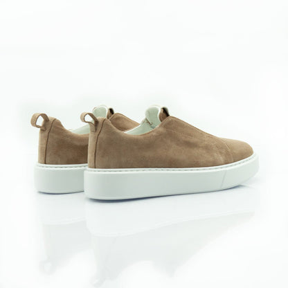 Figini - Sneakers Slip - on in camoscio taupe - Figini Milano