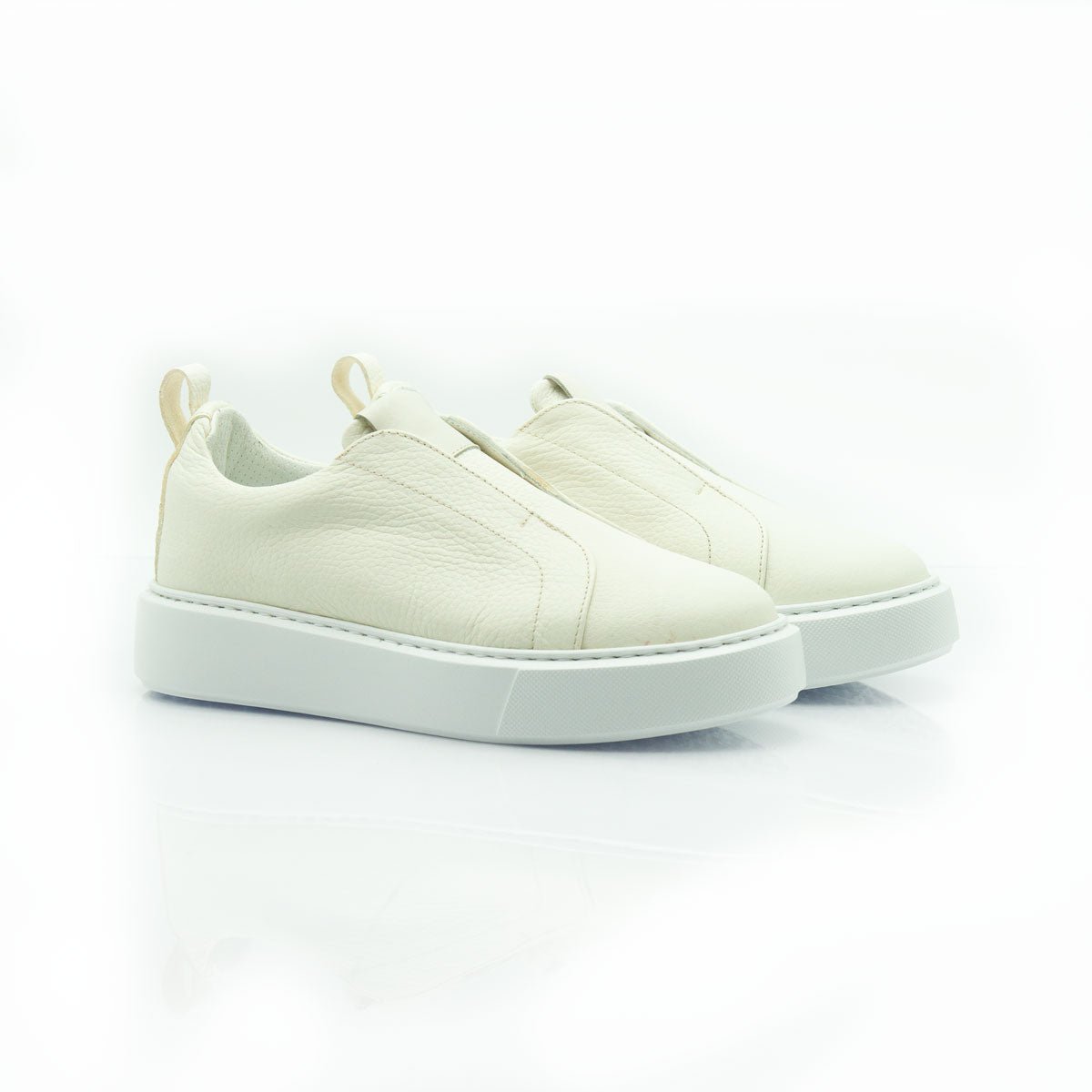 Figini - Sneakers Slip - on in vitello off - white - Figini Milano