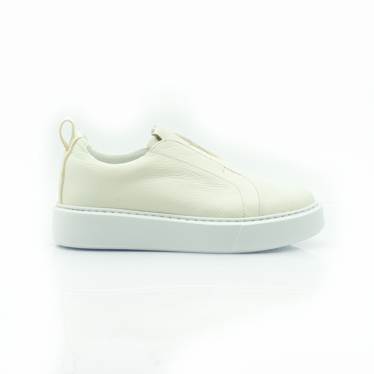 Figini - Sneakers Slip - on in vitello off - white - Figini Milano