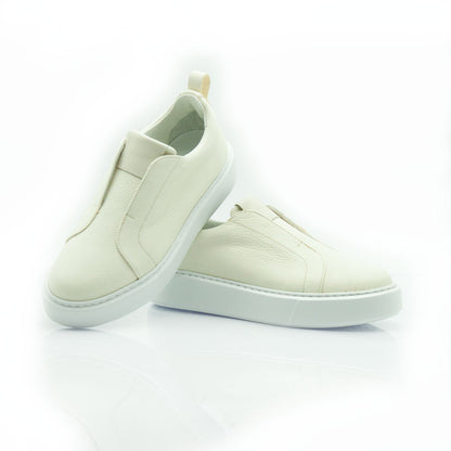 Figini - Sneakers Slip - on in vitello off - white - Figini Milano
