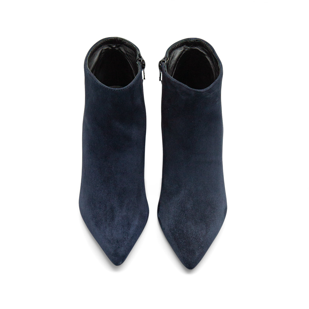 Figini - Stivaletti a punta con tacco 7cm in camoscio blu - Figini Milano