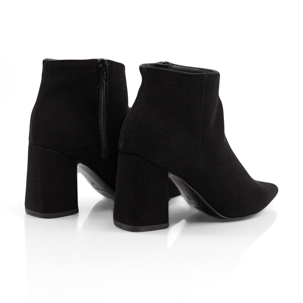 Figini - Stivaletti a punta con tacco 7cm in camoscio nero - Figini Milano