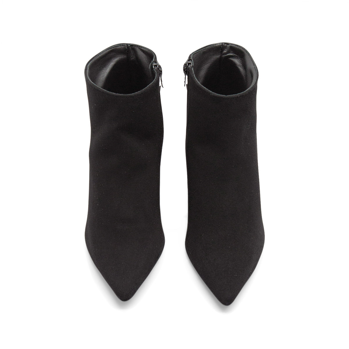 Figini - Stivaletti a punta con tacco 7cm in camoscio nero - Figini Milano