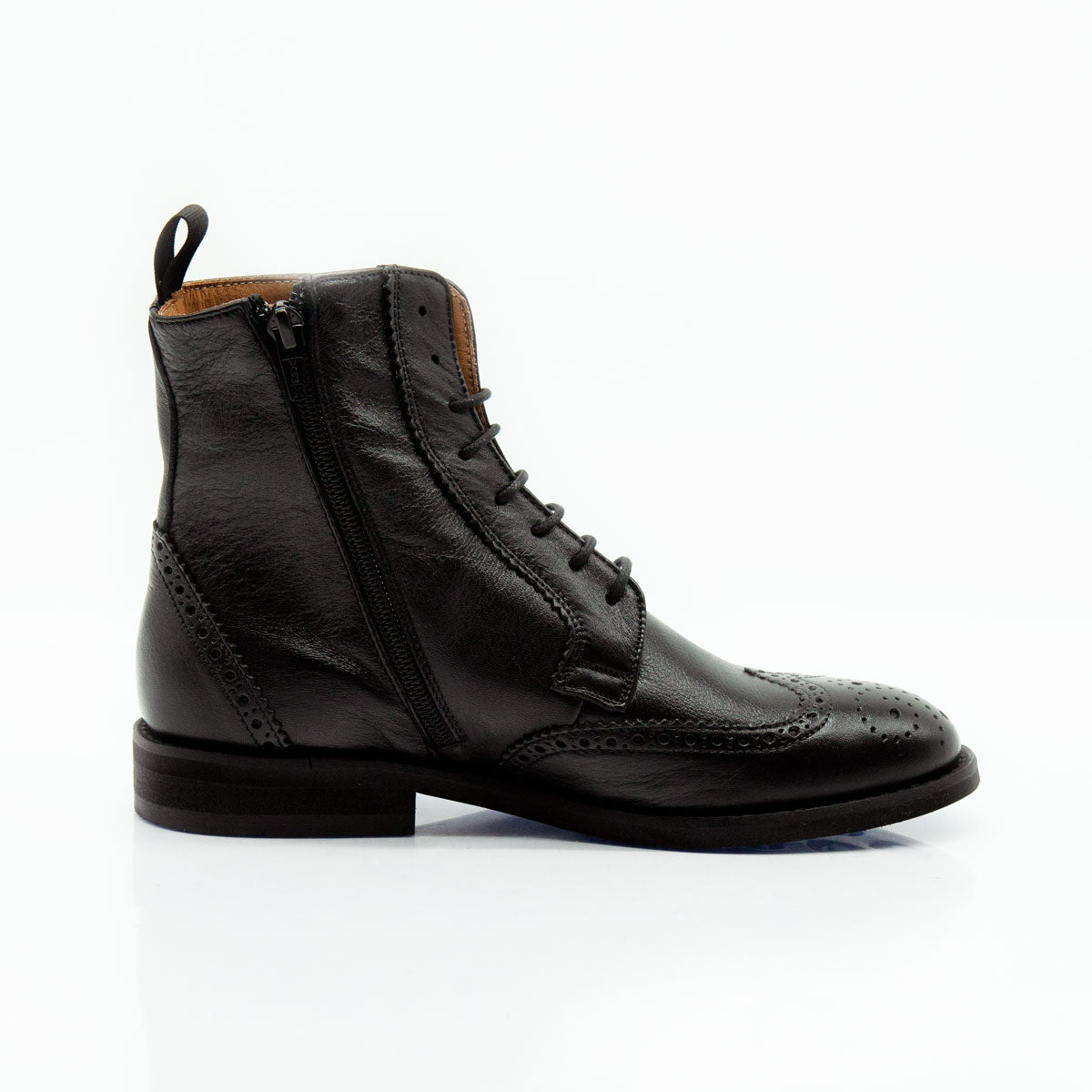 Figini - Stivaletti allacciati brogue in vitello nero - Figini Milano
