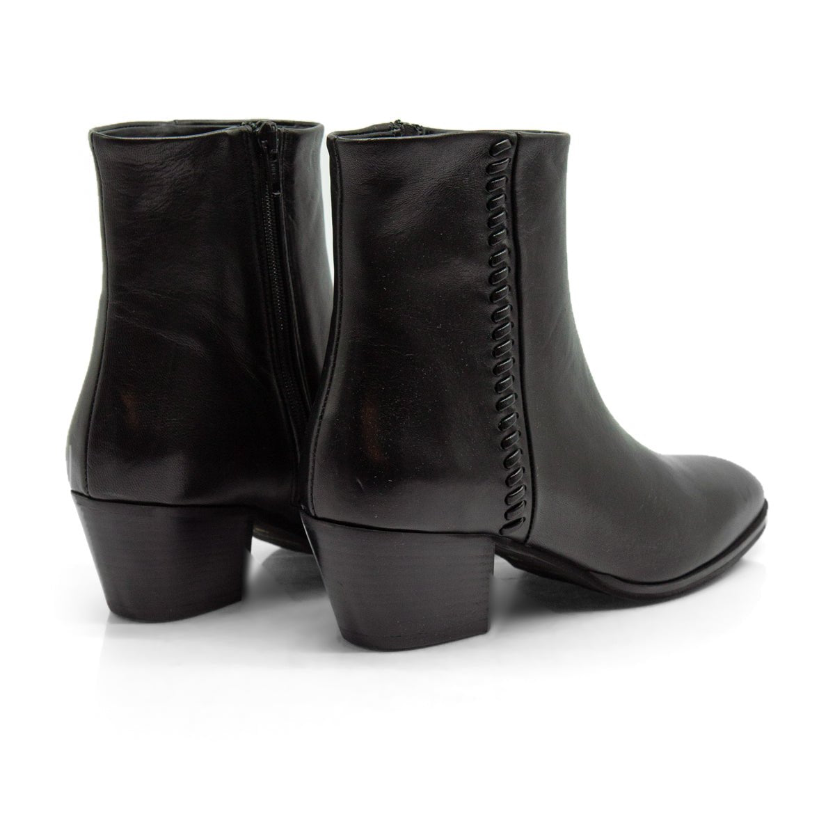 Figini - Stivaletti Camperos 5 cm in nappa bottalata nero - Figini Milano