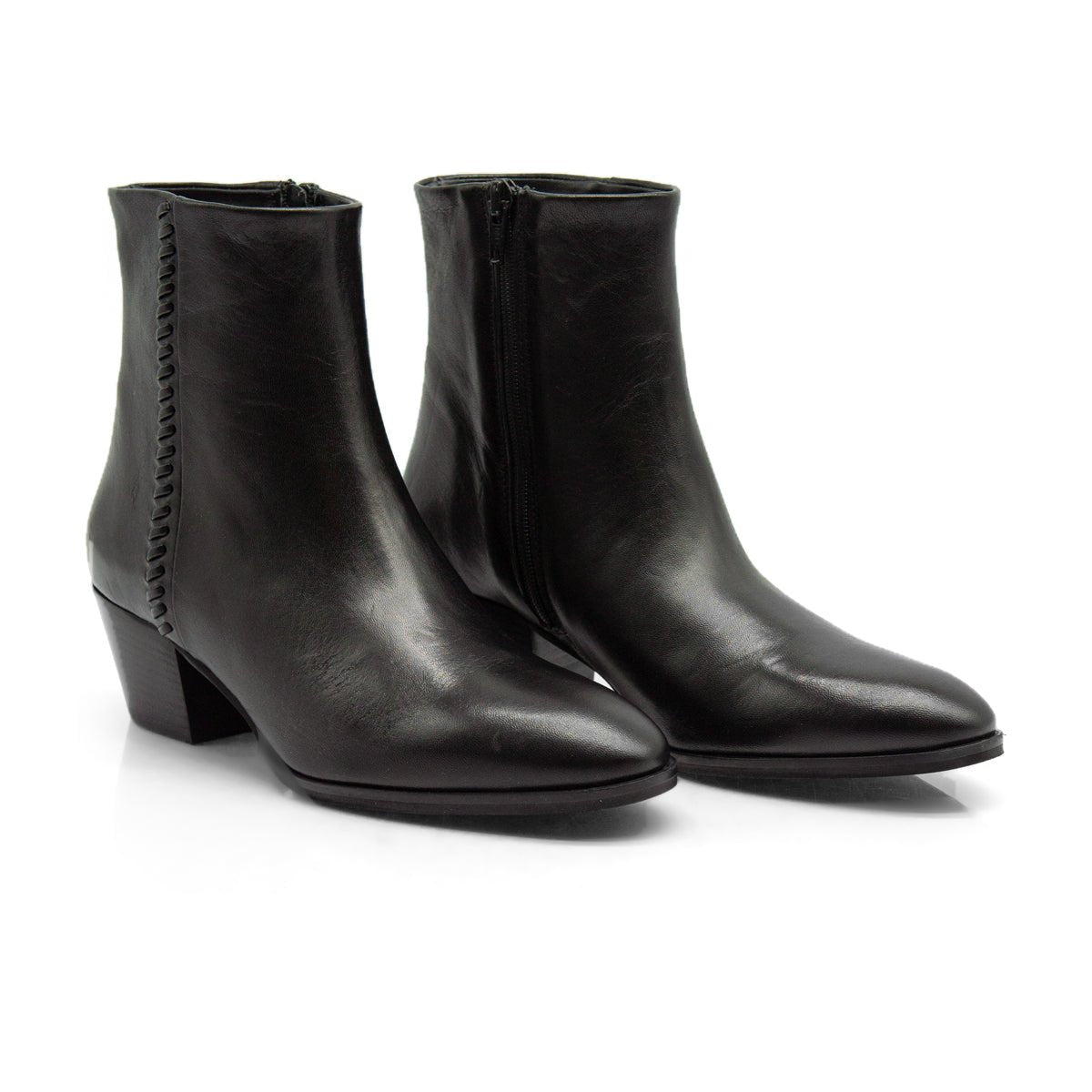 Figini - Stivaletti Camperos 5 cm in nappa bottalata nero - Figini Milano