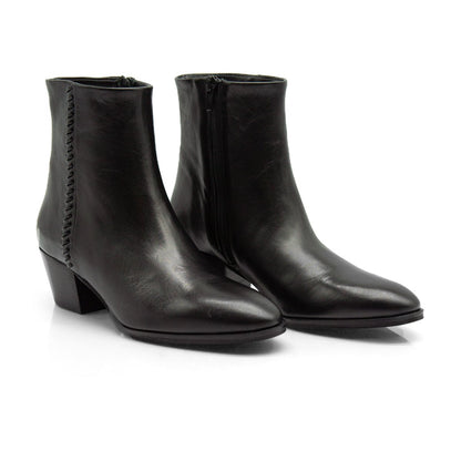 Figini - Stivaletti Camperos 5 cm in nappa bottalata nero - Figini Milano