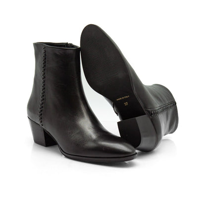 Figini - Stivaletti Camperos 5 cm in nappa bottalata nero - Figini Milano