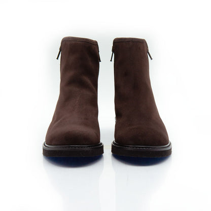 Figini - Stivaletti con doppia cerniera in camoscio testa di moro - Figini Milano