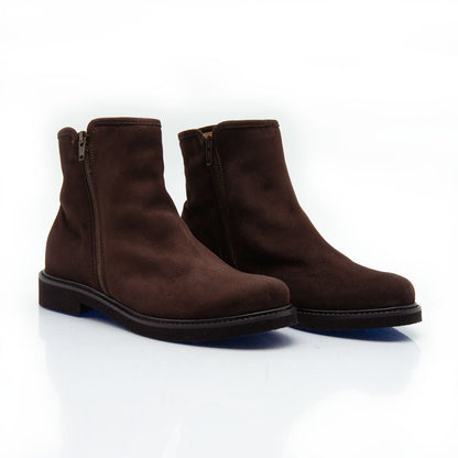 Figini - Stivaletti con doppia cerniera in camoscio testa di moro - Figini Milano