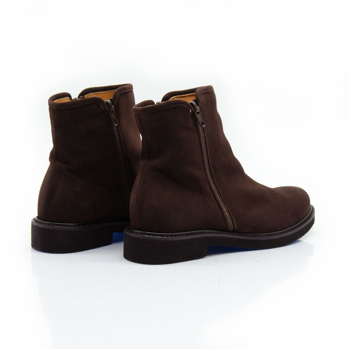 Figini - Stivaletti con doppia cerniera in camoscio testa di moro - Figini Milano