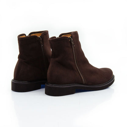Figini - Stivaletti con doppia cerniera in camoscio testa di moro - Figini Milano