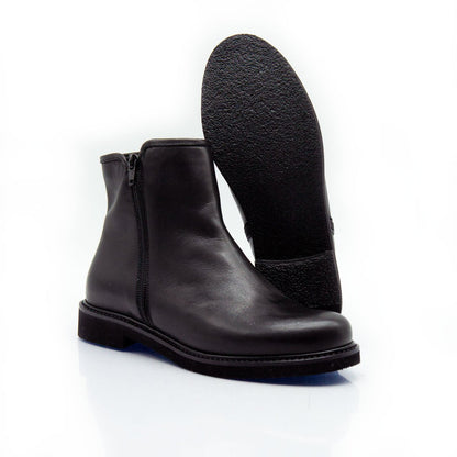 Figini - Stivaletti con doppia cerniera in vitello nero - Figini Milano