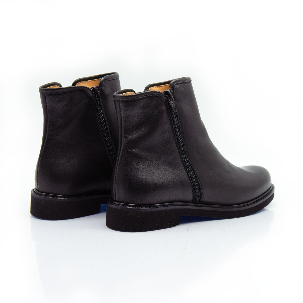 Figini - Stivaletti con doppia cerniera in vitello nero - Figini Milano