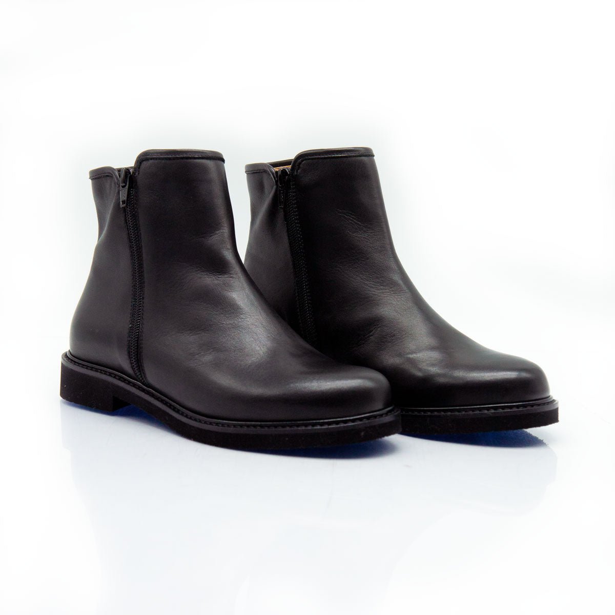 Figini - Stivaletti con doppia cerniera in vitello nero - Figini Milano
