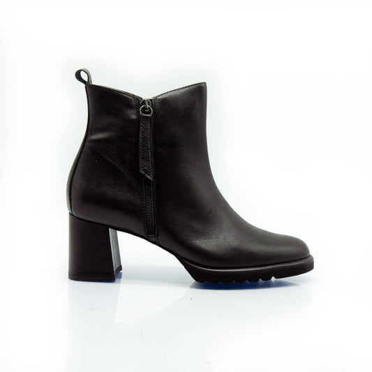 Figini - Stivaletti con doppia zip tacco 7 cm in vitello nero - Figini Milano