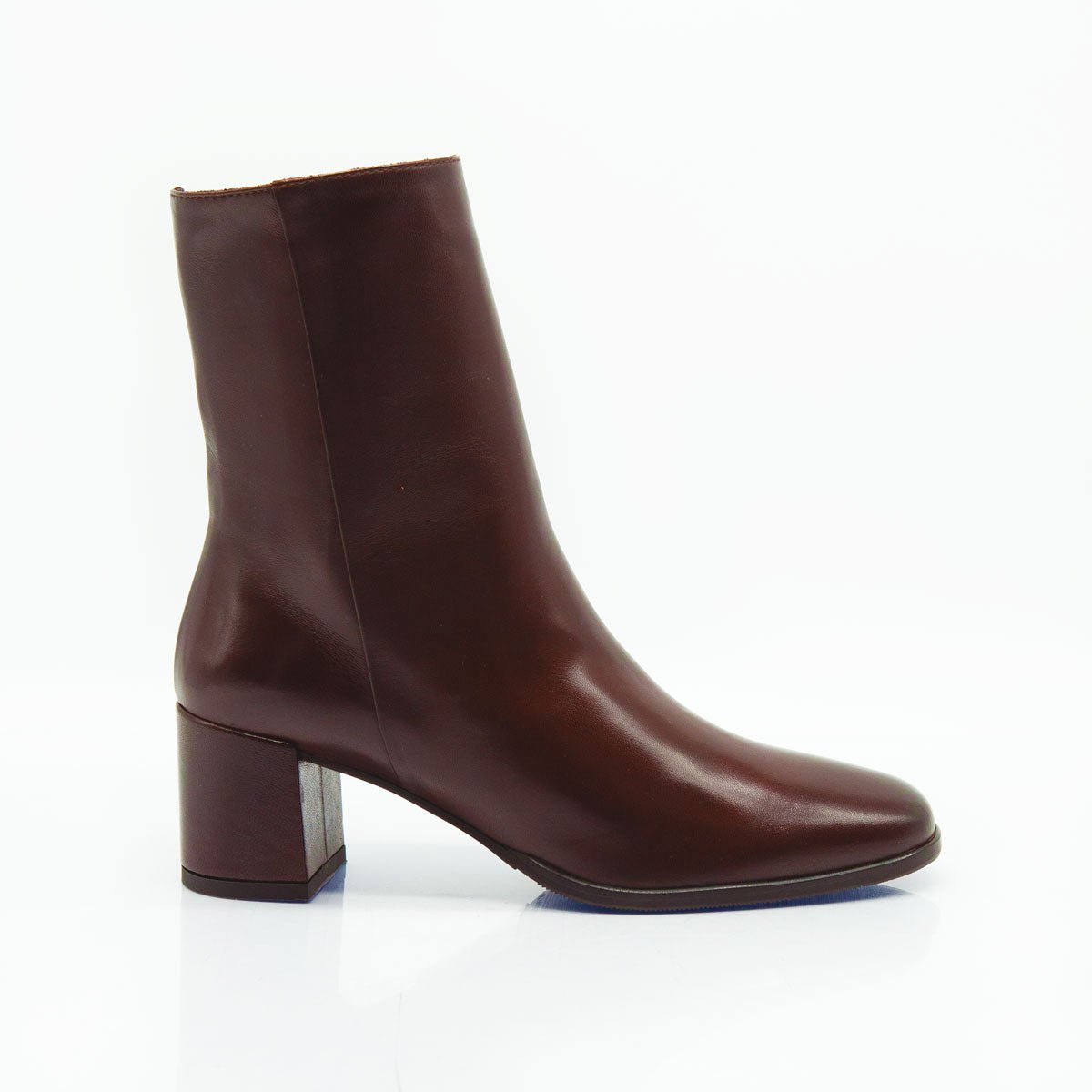 Figini - Stivaletti con tacco 5cm in nappa guanto guanto marrone - Figini Milano