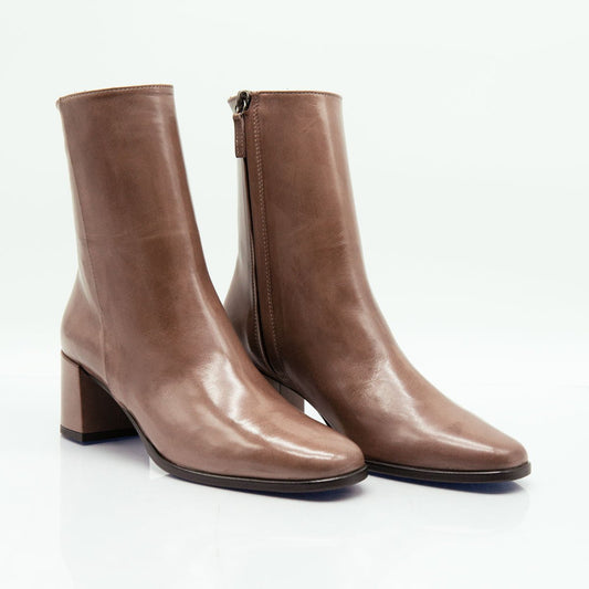 Figini - Stivaletti con tacco 5cm in nappa guanto guanto taupe - Figini Milano