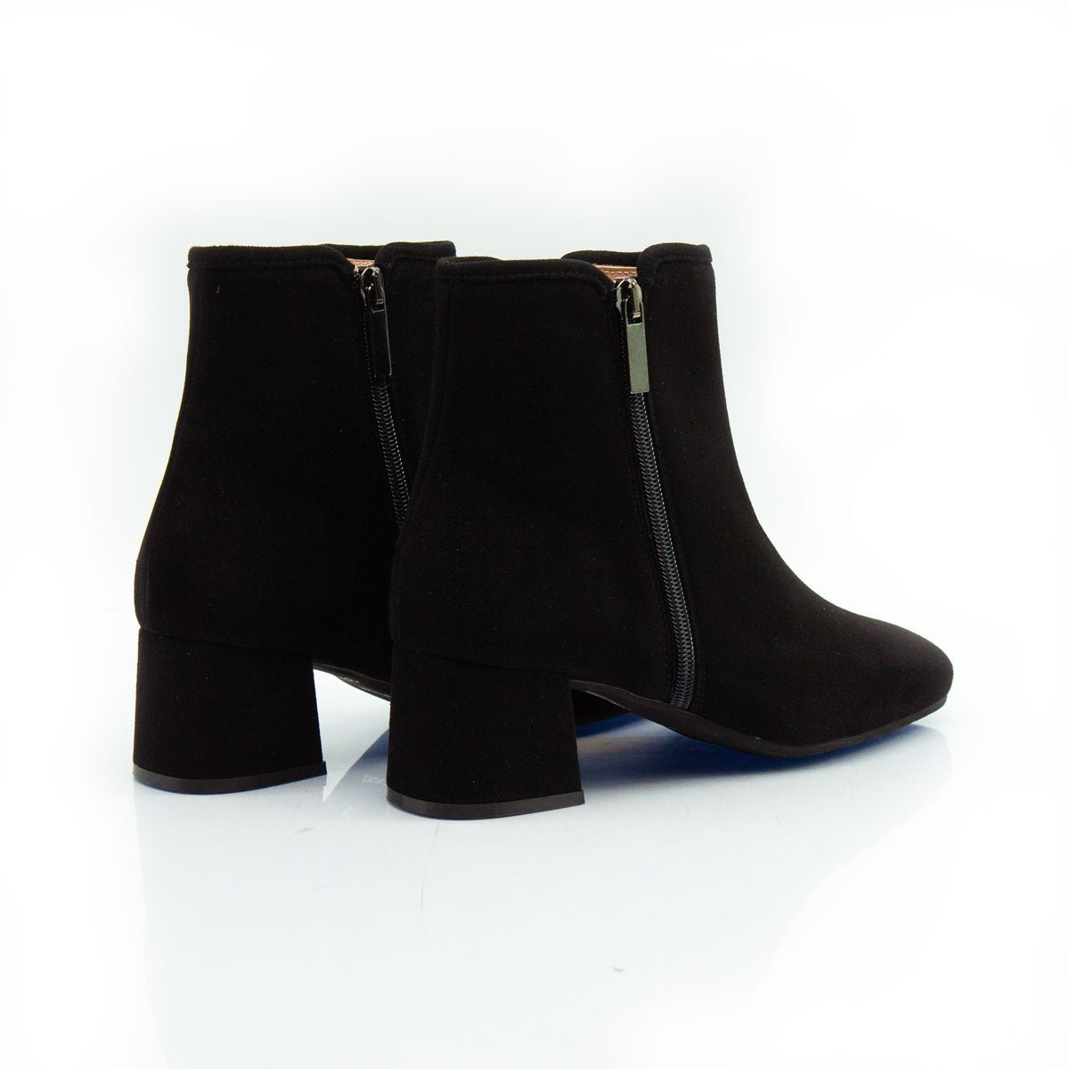 Figini - Stivaletti con zip e tacco 5 cm in camoscio nero - Figini Milano