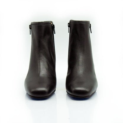 Figini - Stivaletti con zip e tacco 5 cm in vitello nero - Figini Milano