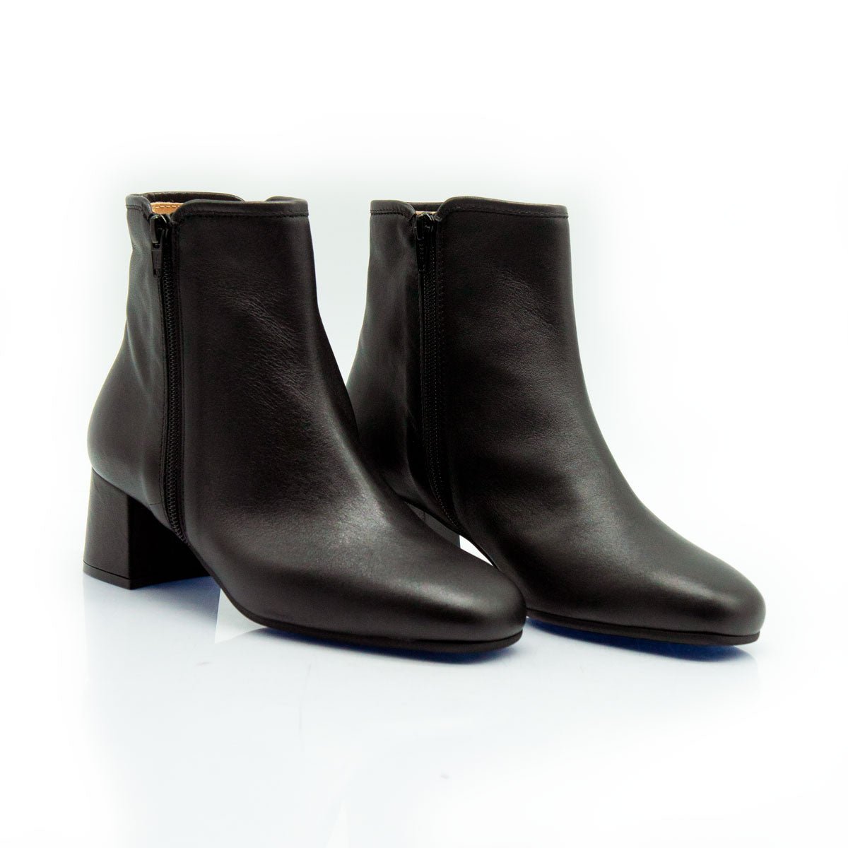 Figini - Stivaletti con zip e tacco 5 cm in vitello nero - Figini Milano