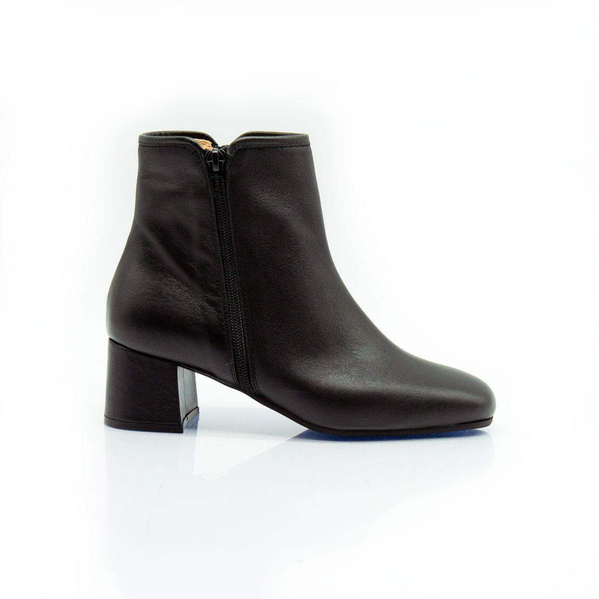 Figini - Stivaletti con zip e tacco 5 cm in vitello nero - Figini Milano