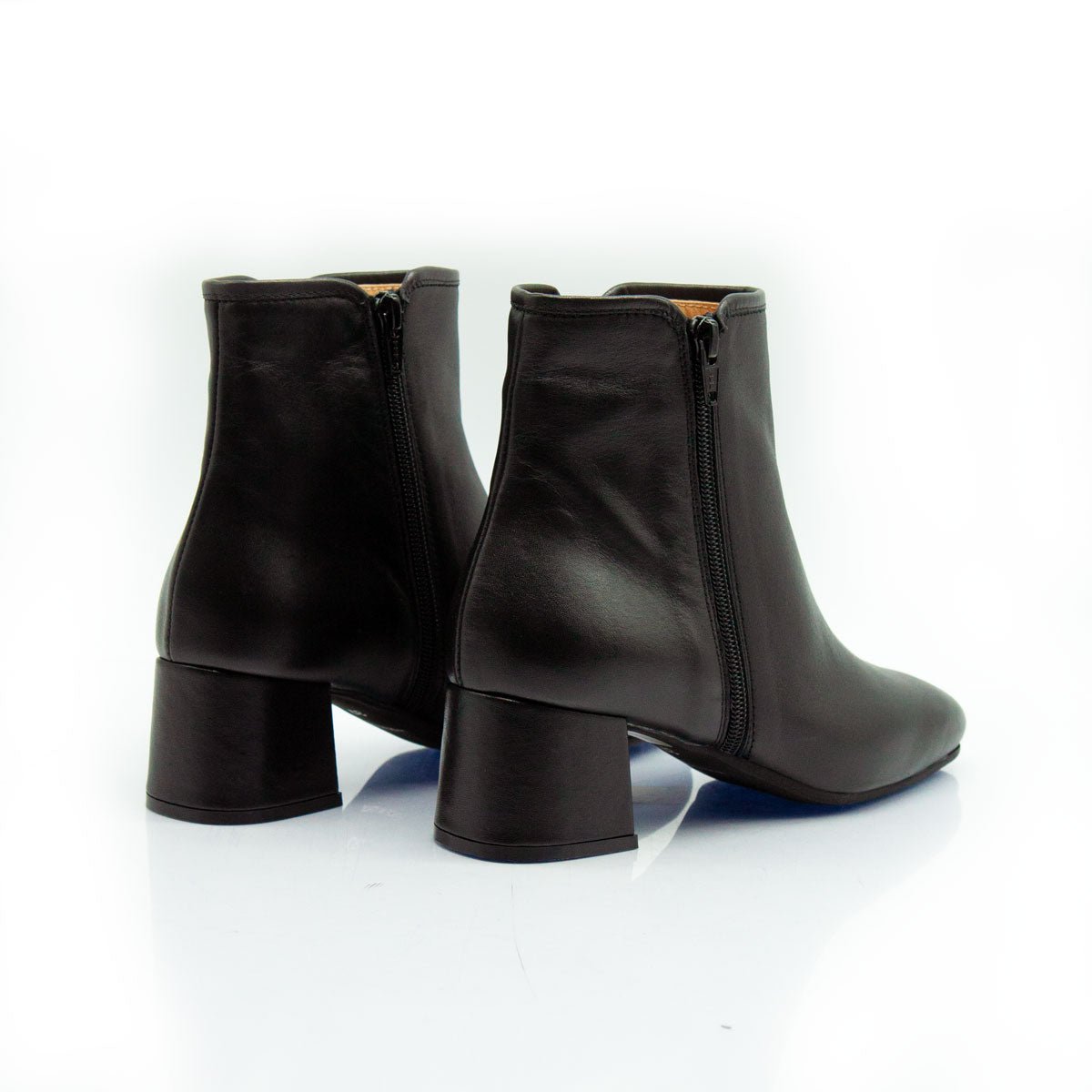 Figini - Stivaletti con zip e tacco 5 cm in vitello nero - Figini Milano