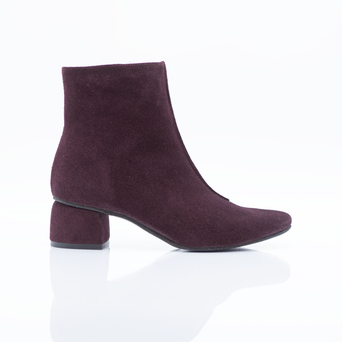 Figini - Stivaletti Guanto con tacco 4 cm in Camoscio Bordeaux - Figini Milano