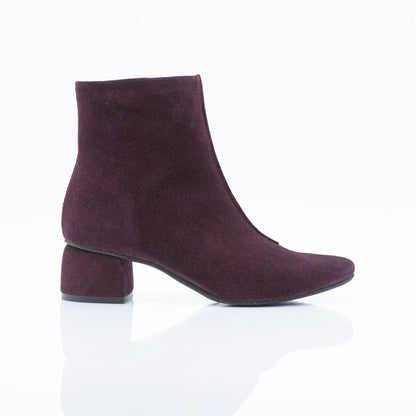 Figini - Stivaletti Guanto con tacco 4 cm in Camoscio Bordeaux - Figini Milano