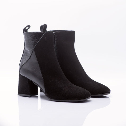 Figini - Stivaletti in 3 Textures tacco 7cm Nero - Figini Milano